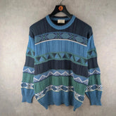 Company Jumper Mens Large L Blue Vintage Knitted Pullover Italian